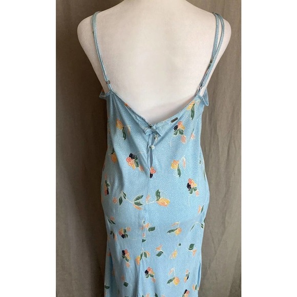O'Neill Izzy Floral Flowers Baby Blue Midi Dress Size Small - Picture 9 of 16